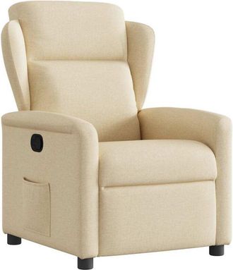vidaXL Sill&oacute;n Reclinable De Tela Crema Vidaxl