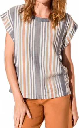 Tribal Drop Shoulder Gusset Sleeve Blouse In Jet Blue