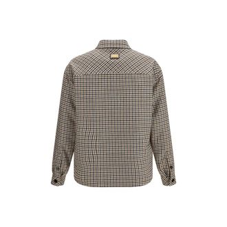 Dolce & Gabbana Quilted Houndstooth Wool Jacket - Brown