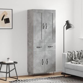 Berkfield Home Highboard Concrete Grey 69.5x34x180 cm Engineered Wood