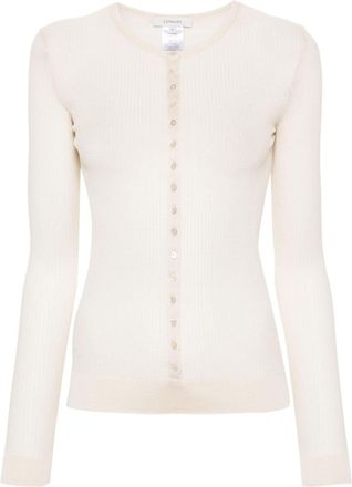 Christophe Lemaire long-sleeve ribbed top - women - Silk/Viscose - M - Neutrals