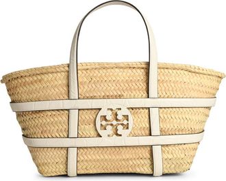 Tory Burch Tory Burch Ella wei&szlig;er Korb Strohhalm Einkaufstasche