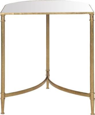 Safavieh Mesa auxiliar de hierro/espejo oro