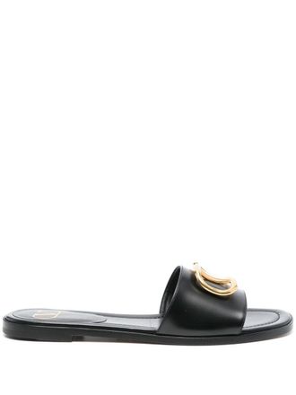 Valentino Garavani Vlogo Signature Leather Slides