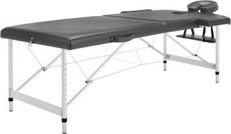 vidaXL Lettino da Massaggio 2 Zone Telaio Alluminio Antracite 186x68cm - Vidaxl