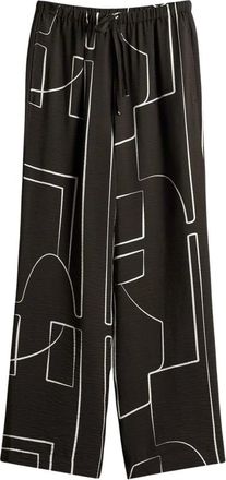 someday Cevil Graphic Wide Broeken - Dames - Broeken - Bruin - Maat: S Viscose