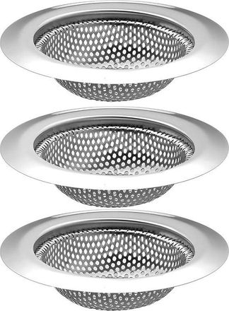 No Brand Juego De 3 Filtros De Desag&uuml;e De Acero Inoxidable Para Lavabo Y Ducha - Atrapan Pelo Y Suciedad