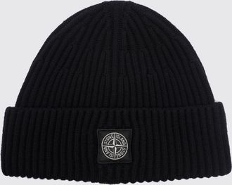 Stone Island Ribbed RWS Virgin Wool Beanie Hat with Compass Logo Patch