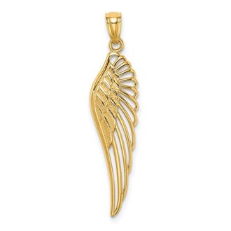 Diamond2Deal 14k Yellow Gold Angel Wing Pendant