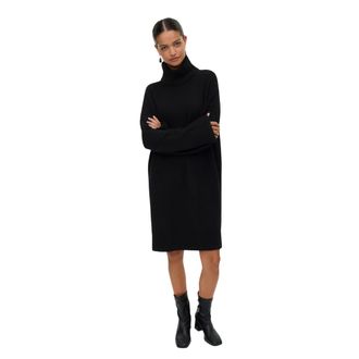 Vero Moda Gebreide jurk met col voor dames (Zwart)