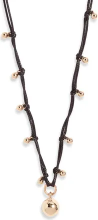 Open Edit Graduated Orb Necklace in Black- Gold at Nordstrom