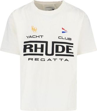 Rhude Minimalist White T-Shirt With Crew Neckline