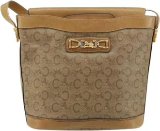 Celine Pre-owned Bucket Bags, female, Beige, Size: ONE SIZE Pre-owned Vintage Canvas Bucket Bag