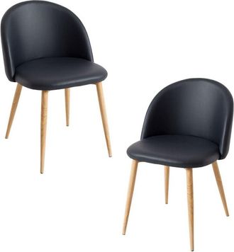Regalos Miguel Packs Sillas Comedor - Pack 2 Sillas Vint Polipiel - Negro