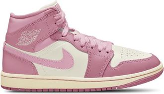 Nike Jordan Womens AJ 1 Mid - Shoes Pink/White Size 10.0