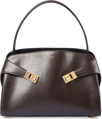 Ferragamo Structured Handbag with Gold-Tone Clasp Details