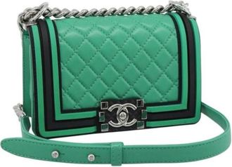 Chanel Pre-owned Vintage Shoulder Bag - Dames - Vintage Schoudertas - Groen - ONE Size - Leer - Vintage