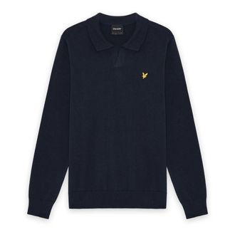 Lyle & Scott Cotton Lange Mouw Polo Kraag Jumper - Heren - Truien - Blauw - Maat: L Katoen