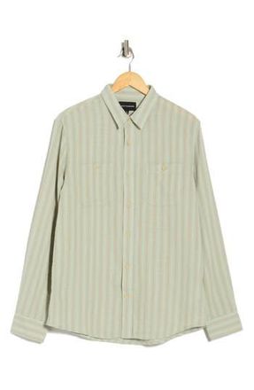 Lucky Brand Stripe Dobby Button-Up Shirt in Teal Stripe at Nordstrom Rack, Size Xx-Large