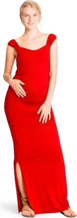 Nom Maternity Zoey Sweetheart Neck Maternity Maxi Dress in Red at Nordstrom, Size X-Large