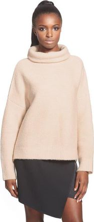 J.O.A. Boxy Turtleneck Sweater in Ivory at Nordstrom, Size Small