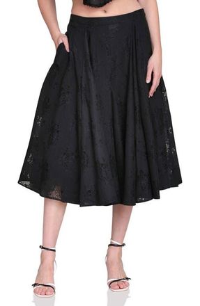 Avec Les Filles Lace Inset Skirt in Black at Nordstrom, Size 4