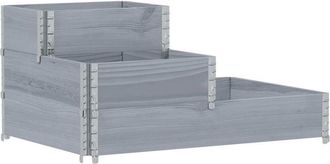 vidaXL Vidaxl - Arriate Elevado De 3 Niveles Madera Maciza Pino Gris 120x80 Cm