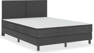 vidaXL Vidaxl - Cama Box Spring Tela Gris Oscuro 140x200 Cm