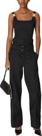 Marine Serre Tops, Dames, Zwart, S, Katoen, Sailor Workwear Mouwloze Top