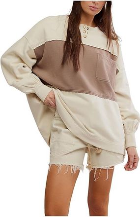 Free People Strawberry Sweatshirt Womens Sweatshirt Summer Sand Combo : MD (Womens 8-10), Cotton
