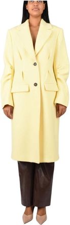 Msgm Cappotto monopetto in misto lana - - Coats - Donna - Giallo - S