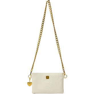 Think Royln Almost Famous Quilted Crossbody Bag in Cream Python Leather at Nordstrom