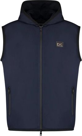 Dolce & Gabbana Hooded Sleeveless Zip-Up Vest - Heren - Bodywarmers - Blauw - M - Jassen