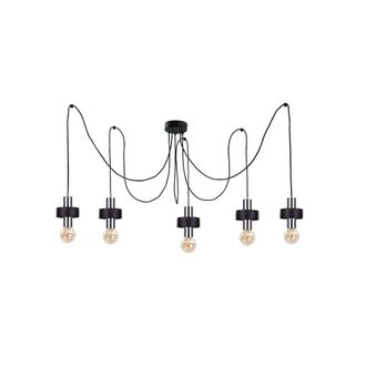 Netlighting Unica Cluster Pendant Ceiling Light Black Silver 5x E27