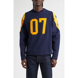 Noah Rugby Football Jersey in Navy /Gold at Nordstrom, Size Medium