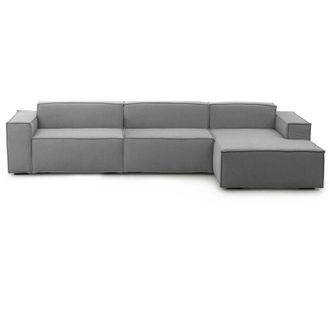 Talamo Italia Talamo Italia - Divano fisso con penisola Asvaldo, Divano componibile 4 posti con penisola destra, Sof&agrave; in tessuto, 100% Made in Italy, Cm