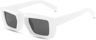 Generic UV400 Square Small Frame Sunglasses For Men And Women Outdoor Polarized Driving Sports Vacation Sun Glasses(White)