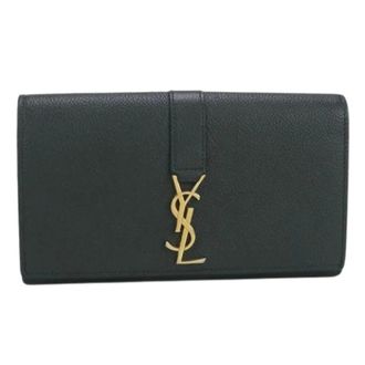 Saint Laurent Pre-owned Wallets, female, Green, Size: ONE SIZE Pre-owned Leather Wallet