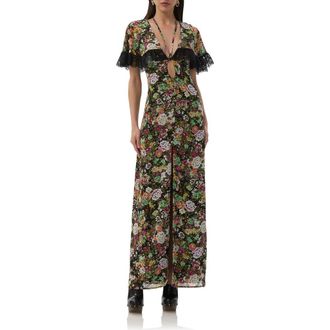 AFRM Jayson Floral Print Lace Maxi Dress in Vintage Floral at Nordstrom Rack, Size Small