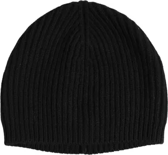 Dolce & Gabbana HAT10072 Virgin Wool Ribbed Beanie - Black