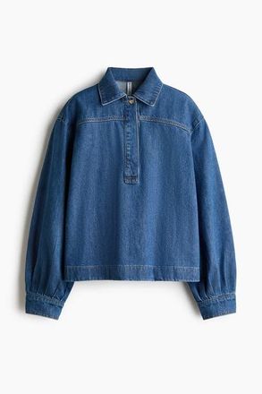 H&M Denim Popover Shirt in Denim Blue at Nordstrom, Size Xx-Large