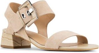 Donald J Pliner Croc Embossed Heel Sandal in Almond at Nordstrom, Size 7.5