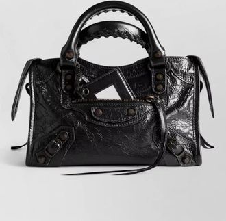 Balenciaga mini bag nylon detail silk top handles