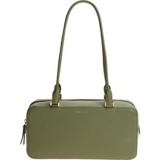 Veronica Beard Boxy Leather Shoulder Bag in Stone Army at Nordstrom