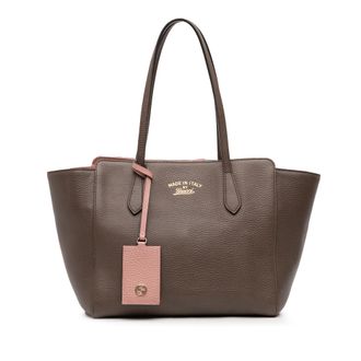 Gucci Tweedehands Kleine Leren Swing Tote