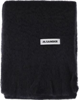 Jil Sander Mohair-blend Sjaal - Dames - Wintersjaals - Zwart - ONE Size - Wol - Accessoires