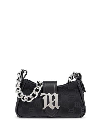 Misbhv monogram letter plaque chain shoulder bag - Black