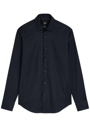 BOSS Boss Textured Woven Shirt - Navy - S