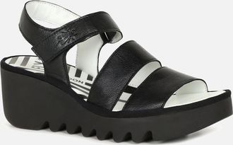 FLY London Womens Bexy Womens Wedge Heel Sandals - Black - Size: 7