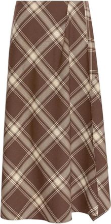 Max Mara Omslag Midi Rok - Dames - Midirokken - Bruin - S - Wol - Rokken